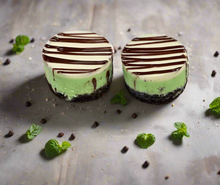 Load image into Gallery viewer, Mint Chocolate Chip Cheesecake mini-minis 2-inch size