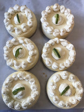 Load image into Gallery viewer, Group of 6 key lime mini cheesecakes in 4-inch size