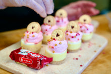 Load image into Gallery viewer, Mini Mini 2-inch Jammie Dodger Raspberry Cheesecakes
